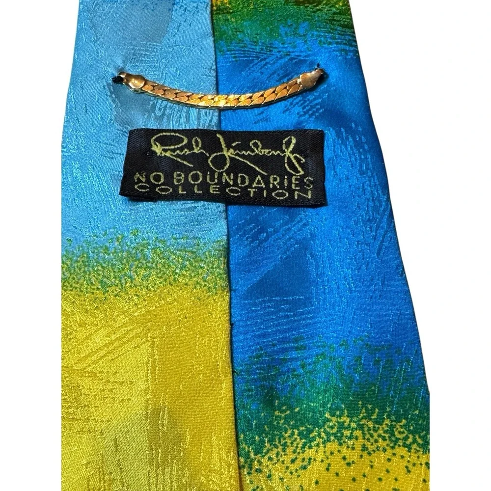 Rush Limbaugh‎ No Boundaries Vintage Silk Tie Colorful Geometric Pattern Mens